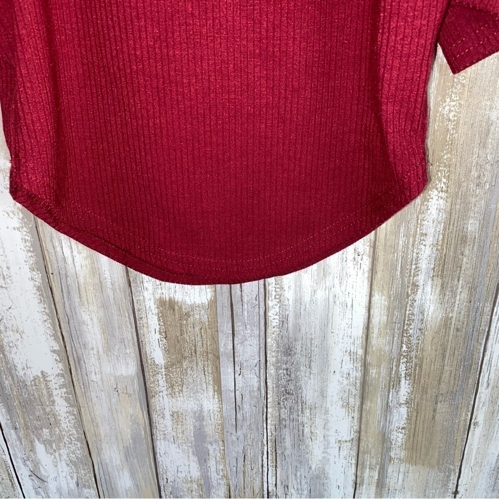 FP We The Free Red Night Lily Puff Sleeve Blouse - Picture 4 of 5